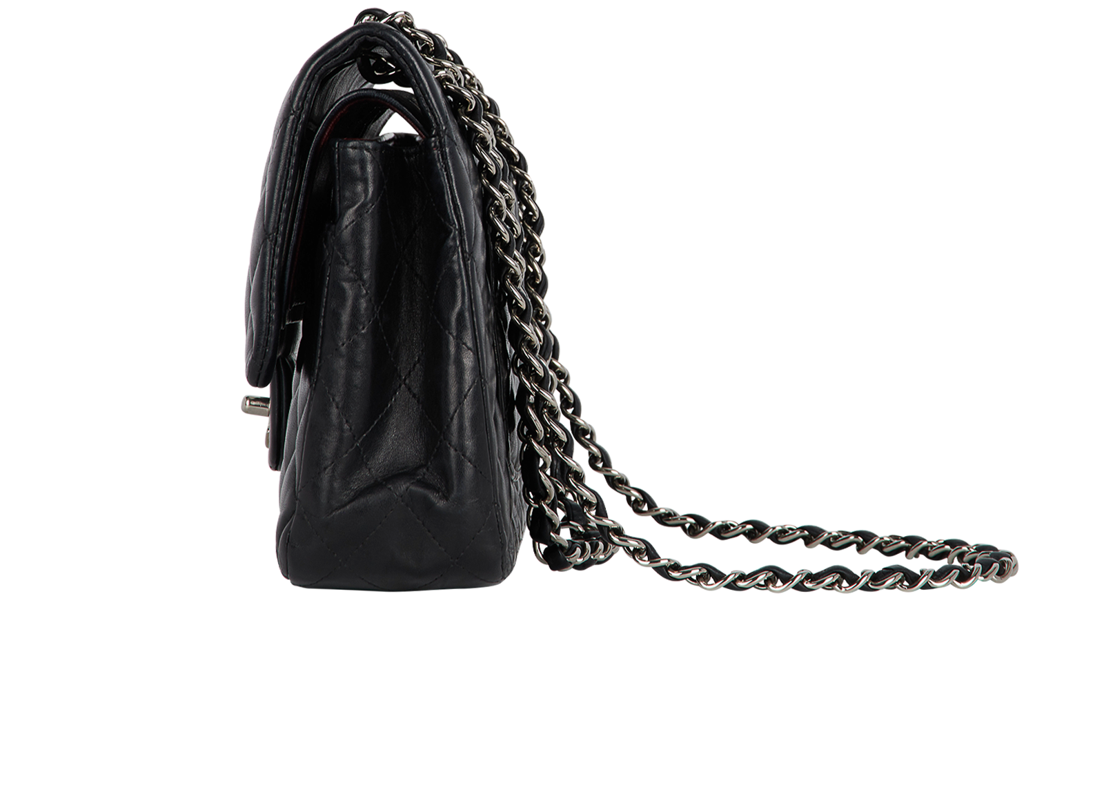 Medium Classic Flap, &pound;3,500, Handbags, Black, Lambskin Leather, Bottom view